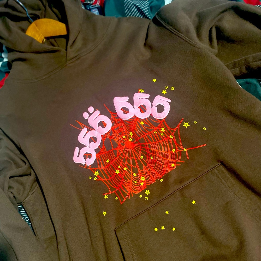 COPY - Sp5der 555 Hoodie Brown